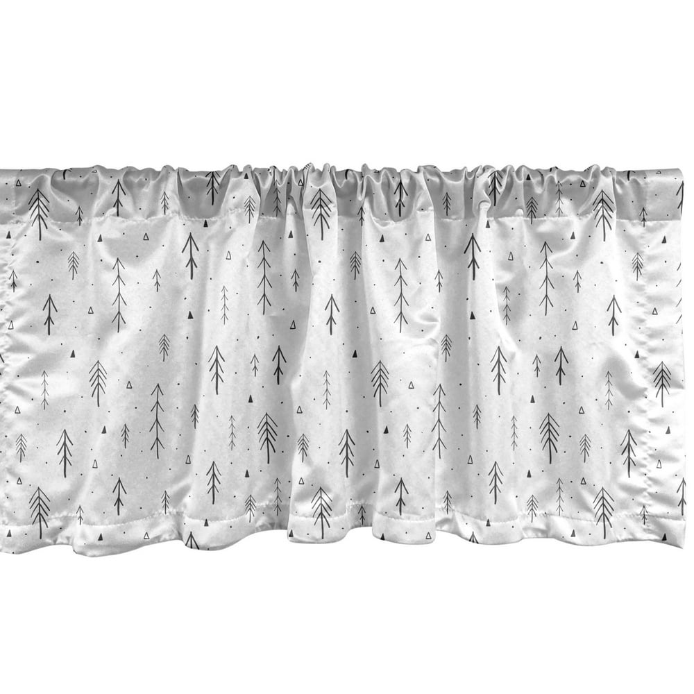 Ambesonne Woodland Window Valance, Nature Theme Simplistic Sketch of