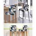 thumbnail image 5 of Navy Blue Marble Bar Stool Covers Set of 6, Gold Modern Art Stretch Washable Bar Chair Covers with Backs, Removable Pub Counter Height Chair Cover for Kitchen Dining Room Cafe, 5 of 7