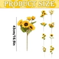 thumbnail image 3 of 1 Pack Artificial Sunflower Bouquet, 5 Head Faux Silk Sunflowers for Vase Centerpiece Wedding Home Table Decor 43cm, Clearance Yellow, 3 of 5