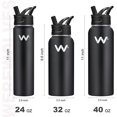 thumbnail image 3 of 24 oz Insulated Water Bottle With Straw Lid & Spout Lid,Reusable Wide Mouth Vacuum Stainless Steel Water Bottle, 3 of 10