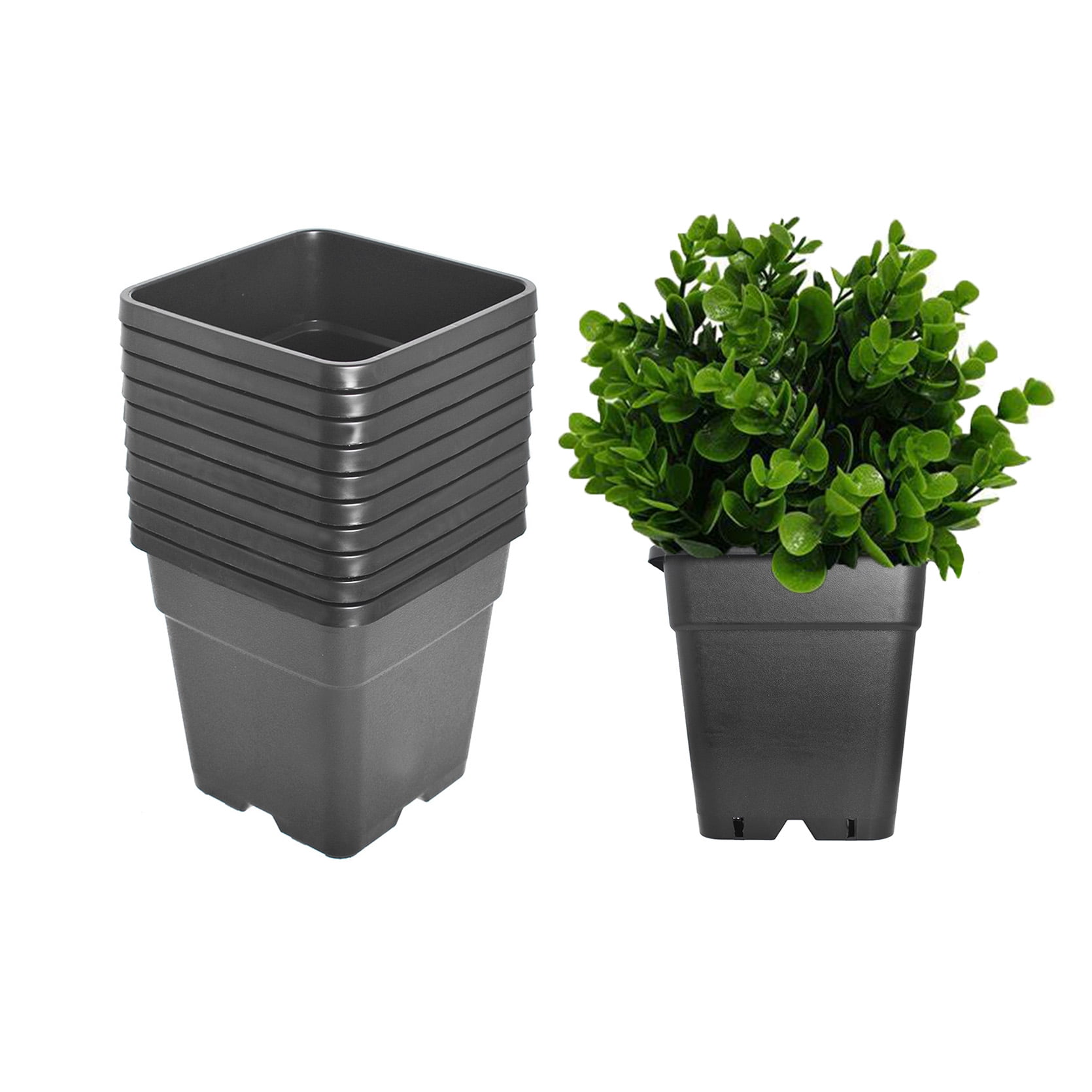 netuera Reusable Square Nursery Pot 10 Gallon Plastic Grow Pots Plant