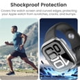 thumbnail image 4 of ASTRAEA For Apple Watch Series 11/10 46mm Case with Tempered Screen Protector, Full Cover Case Glass Screen Protector for iWatch 10/11, Black, 4 of 7