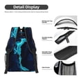 thumbnail image 4 of Yiaed Blue Marble And Gold Print School Backpack College Backpack Daypacks for Students High School Spacious and Durable Daypack for Work and Travel-One Size, 4 of 6