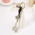thumbnail image 5 of Teissuly Alloy Cute Giraffe Vintage Woven Leather Keychain Key Jewelry, 5 of 5