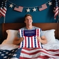 thumbnail image 5 of Boovnll 4th of July Pillow Covers 18x18 Set of 2 - Red White Blue Stars Stripe Throw Pillow Covers, Linen Patriotic Pillow Covers for Memorial Day Home Sofa Couch Decor, 4th of July Decorations, 5 of 6