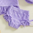 thumbnail image 5 of Kogui Toddler Swimsuit Girl Girl's 2 Piece Tankini Swimsuit Ruffle Flounce Bathing Suit Embroidery Swimwear 18 24 Months (Purple,18-24 Months), 5 of 6