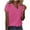 Hot Pink, variant on Womens Tops Basic Summer Solid V Neck Tee Short Sleeve Casual Loose Fit Tee Clothes Trendy Fashion Outfits Hot Pink L