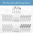 thumbnail image 2 of Mikasa, Bravo Flatware Service for 12, 65 Piece Set, 18/10 Stainless Steel, Silverware Set with Serving Utensils, 2 of 16