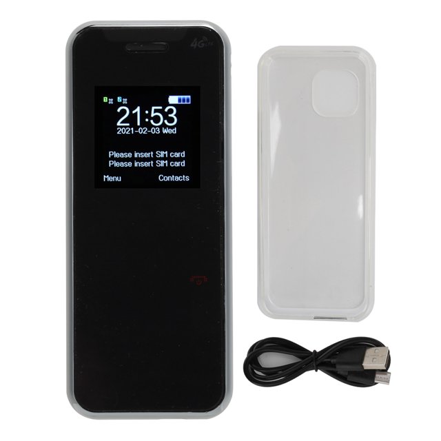 Teléfono de barra portátil 32 MB + 32 MB Tarjeta dual Mini teléfono celular de espera dual para niños (negro)