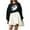 Black, variant on MIUOWANP Sweatshirt Dress Women Ladies' Chest Printed Round Neck Long Sleeved Dress
