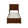 thumbnail image 3 of AFI NoHo 14" Twin Wood Platform Bed with Modern Panel Headboard and Footboard, Walnut, 3 of 6