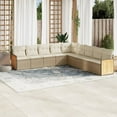 thumbnail image 1 of vidaXL 9 Piece Garden Sofa Set with Cushions Beige Poly Rattan, 1 of 5