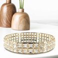 thumbnail image 3 of Perfume Makeup Tray Mirrored Tray Vanity Trays Round Ornate Tray Multipurpose, 3 of 5