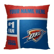 The Northwest 1NBA-69501-0033-RET 18 x 18 in. NBA Oklahoma City Thunder Colorblock Personalized Throw Pillow