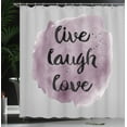 thumbnail image 3 of Ambesonne Live Laugh Love Shower Curtain, Happy Life Print, 69"Wx70"L, Lilac Grey, 3 of 4