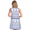 thumbnail image 2 of Bixox Abstract Gondola Snowflake Print Women's Sleeveless A-Line Dress with Pockets, Casual Knee-Length Tank Dress for Summer-3X-Large, 2 of 7