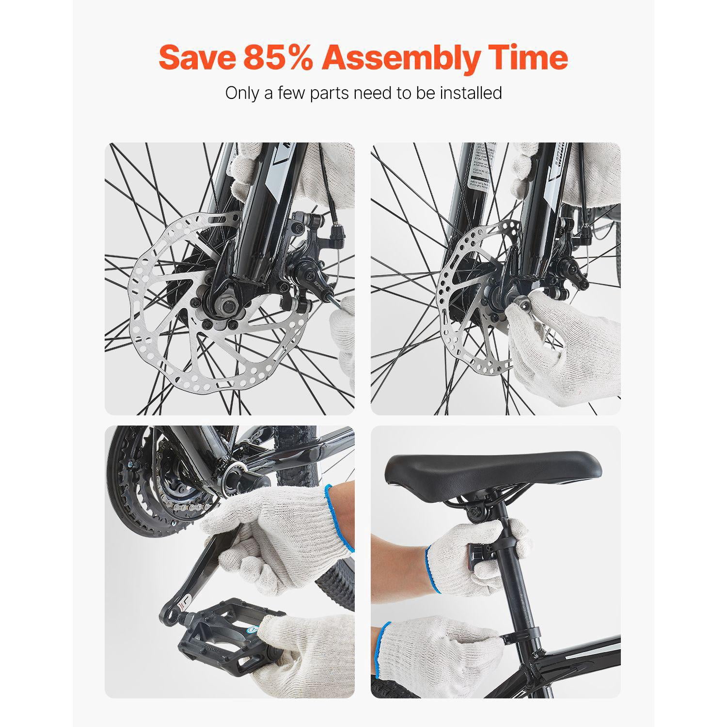 29 Inch Mountain Bike with Front Suspension 21 Speed Shimano Twist Shifting Dual Disc Brakes Aluminum Alloy Frame Comfort Saddle for Adult Sport Cycling Trail Snow MTB