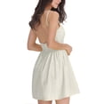 thumbnail image 2 of FANCYINN Women’s Casual Short Dress Spaghetti Strap Backless Mini Skater Dress Apricot XS, 2 of 6