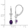 thumbnail image 3 of 14k White Gold 6x4mm Oval Amethyst/February Earrings, 3 of 3