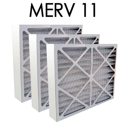 

16x20x4 MERV 11 Pleated Air Filter 3PK | 15.5x19.5x3.625 - Actual Size