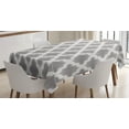 thumbnail image 1 of Ambesonne Grey and White Tablecloth Rectangular Table Cover, Geometric Damask, 60"x84", Dimgrey White, 1 of 3