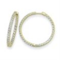 thumbnail image 2 of Diamond2Deal 18k Yellow Gold Diamond Round Hinged Hoop Earrings for Women, 2 of 3