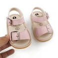 thumbnail image 3 of Aayomet Boys Girls Open Toe Solid Shoes First Walkers Shoes Summer Toddler Flat Sandals Baby Size 3 Sandals,Pink 4, 3 of 5