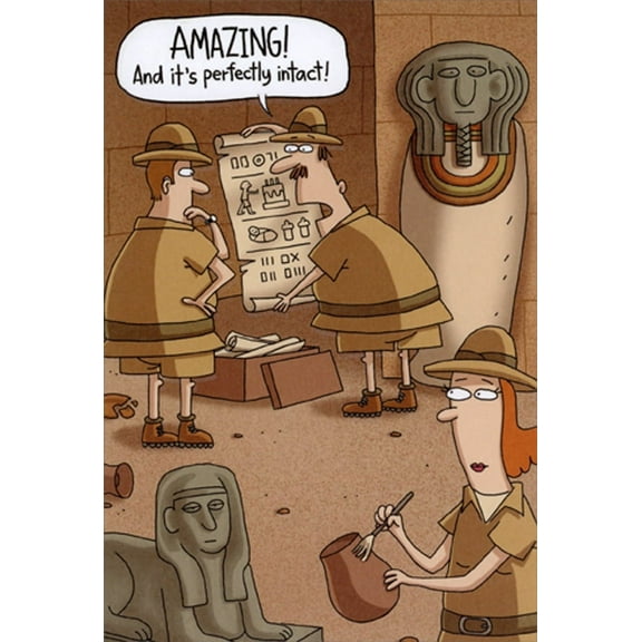 Recycled Paper Greetings Archeologist Discovery: Perfectly Intact Document Funny / Humorous Birthday Card