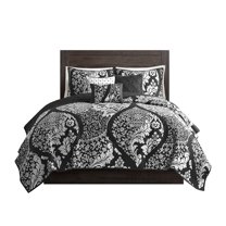 Gracie Mills Muriel 6 Piece Damask Printed Cotton Quilt Set with Throw Pillows - GRACE-10690