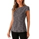 thumbnail image 4 of INSPIRAR CHIC Blusas de Mujer de Tweed con Patrón Mezclado, Manga Corta, Casual, Verano, Talla XL, Rosa y Negro, 4 of 6