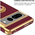 thumbnail image 5 of Pixel 7 Pro Case, Pixel 7 Pro Case with 360° Ring Holder Kickstand Magnetic Car Mount Support Shockproof Anti-Slip Protective Electroplated Case for Google Pixel 7 Pro 6.7'', Wine Red., 5 of 17