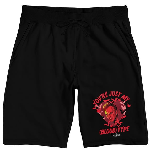 The Lost Boys Valentine's You're Not My Type Men's Black Lounge Shorts-Medium