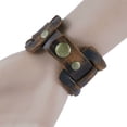 thumbnail image 7 of Ayyufe Retro Weave Leather Wristband Snaps Fastener Bracelet Men's, 7 of 7