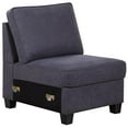 thumbnail image 3 of Devion Furniture Woven Fabric U-Shaped Sectional Sofa in Dark Gray, 3 of 5