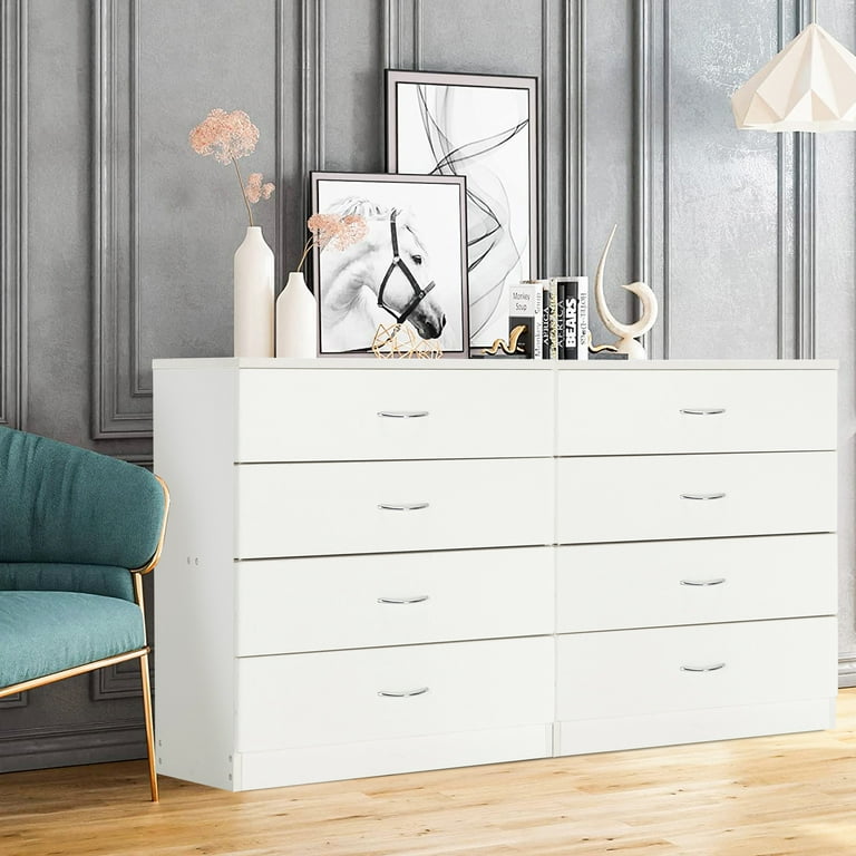 Segmart White 4 Drawer Dresser for Small Space, Wood Storage