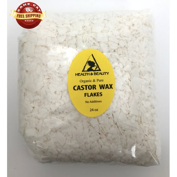 CASTOR WAX FLAKES ORGANIC VEGAN PASTILLES BEADS PREMIUM NATURAL 100% PURE 24 OZ