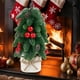 thumbnail image 5 of Juguete de Navidad, planta de escritorio, árbol pequeño, decoración para fiesta, árbol de Navidad mini, adornos de Navidad, plantas artificiales, metal resistente, base de madera, para hogar, ideal, 5 of 7