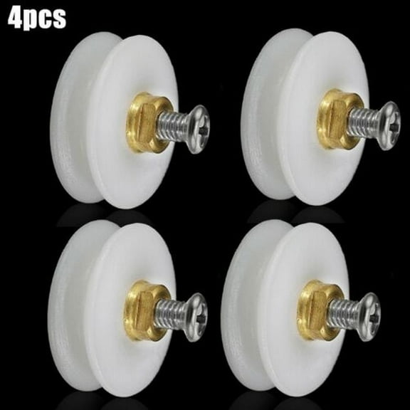 4/8pcs Shower Door Rollers Runners Wheels Replacement Part Bathroom Glass Shower Sliding Door Grooved 22mm Diameter