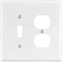 Leviton 0PJ18-00W White 2 Gang Thermoplastic Nylon Duplex/Toggle Wall Plate