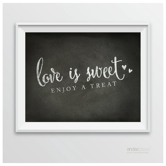 Love Is Sweet, Enjoy A Treat Vintage Chalkboard Wedding Party Signs