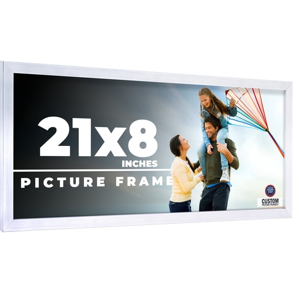 21x8 Frame Silver Real Wood Picture Frame Width 0.75 inches | Interior Frame Depth 0.5 inches |
