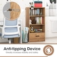 thumbnail image 6 of Topbuy 4-Tier Bookcase w/Storage Drawer Modern Storage Shelf w/3-Tier Open Shelf Freestanding Display Shelf Natural, 6 of 8