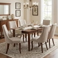 thumbnail image 2 of Upholstered Dining Chairs Set of 2, LEGAHOME Farmhouse Dining Room Chairs For Kitchen, Linen Kitchen Wood Chairs with High Back, 300lbs Weight Capacity, Beige, 2Pcs, 2 of 9
