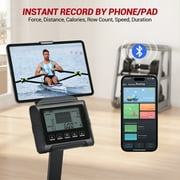 Towallmark Water Rowing Machines for Home, 380 Lbs Capacity Rower Machine with Led Digital Monitor, Wide Ergonomic Seating and Tablet Holder, App Compatible