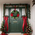 thumbnail image 6 of Christmas Wreath Decorations - 24" Christmas Wreaths for Front Door with Lights, Pre-lit Artificial Winter Wreath with Red Berries Pine Needles for Indoor Outdoor Window Wall Decorations, 6 of 9