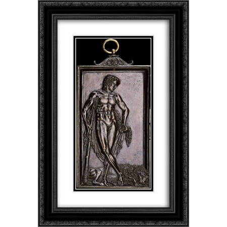 Andrea Mantegna 2x Matted 16x24 Black Ornate Framed Art Print 'Hercules resting after the fight with the lion