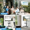 thumbnail image 4 of TAVR Furniture Mobile TV Stand on Wheels with Power Outlet for 23-60 inch Screens, Height Adjustable Rolling TV Cart with Lockable Casters Holds up to 88 lbs, Black, 4 of 7