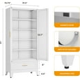 thumbnail image 3 of 71"H Tall Metal Pantry Cabinet with 4 Doors and Adjustable Shelves,White, 3 of 7