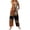Light Brown02, variant on Stralyhd Trick or Treat Womens Overalls Halloween Holiday Sleeveless Jumpsuit Ghost Jumpsuits with Pockets Scary Pumpkin Pattern Wide Leg Trousers Brown XL
