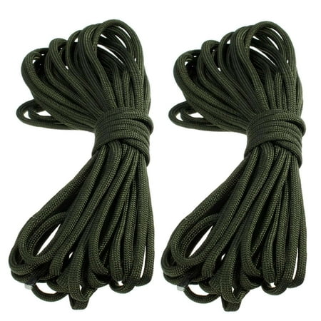 

2X 7 Rope Paracord Parachute Rope Resistant Camping Survival Color: Green Length: 15M